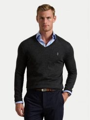 Polo Ralph Lauren Sweter 710946142003 Szary Slim Fit. Szare kardigany męskie Polo Ralph Lauren, m, bez wzorów, z wełny, bez ramiączek. Za 759.99 zł.