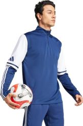 Bluza męska adidas Squadra 25 Training Top niebiesko-biała JD2983 L. Białe bluzy nierozpinane męskie ADIDAS, l, bez wzorów, bez ramiączek, bez kaptura. Za 301.05 zł.