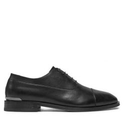 Półbuty KARL LAGERFELD. Czarne eleganckie półbuty męskie KARL LAGERFELD, wizytowe, bez obcasa, bez zapięcia. Za 619.99 zł.