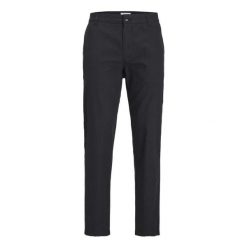 Spodnie Jack & Jones Stace Chino czarne. Czarne eleganckie spodnie męskie Jack&Jones, bez wzorów, sportowe. Za 253.76 zł.