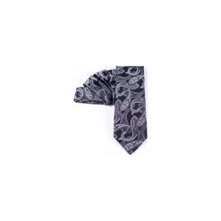 KRAWAT JEDWABNY GREY ORIENTAL. Szare krawaty i muchy męskie R3s men's accessories, z jedwabiu. Za 99.00 zł.
