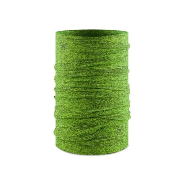 Chusta sportowa unisex Buff® Dryflx R_Yellow Fluor wielofunkcyjna z odblaskami. Zielone szaliki męskie Buff, na jesień, bez wzorów, sportowe. W wyprzedaży za 100.60 zł.