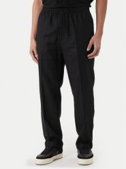 Calvin Klein Spodnie materiałowe LV04LF619G Czarny Straight Fit. Czarne spodnie na co dzień męskie Calvin Klein, bez wzorów, z bawełny. Za 489.99 zł.