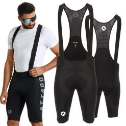 Spodenki rowerowe męskie ATTABO Kirun Bib Shorts. Czarne szorty sportowe męskie ATTABO, bez wzorów, sportowe. Za 129.99 zł.