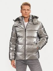 Guess Kurtka zimowa M4BL46 WGJT0 Srebrny Regular Fit. Szare kurtki męskie Guess, na zimę, l, z aplikacjami, z syntetyku, bez ramiączek, bez kaptura. Za 699.99 zł.