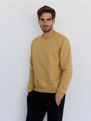 Gładka bluza z bawełną - jasnożółty. Żółte bluzy nierozpinane męskie Reserved, l, bez wzorów, z bawełny, bez ramiączek, bez kaptura. W wyprzedaży za 49.99 zł.