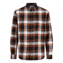 Koszula Jack & Jones Klasyczna Jesień hawajski zachód słońca. Brązowe koszule męskie Jack&Jones, na jesień, s, bez wzorów, bez kołnierzyka, bez ramiączek. Za 190.35 zł.