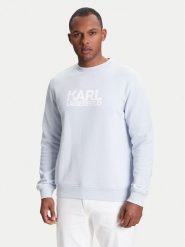 KARL LAGERFELD Bluza 705091 553917 Błękitny Regular Fit. Niebieskie bluzy nierozpinane męskie KARL LAGERFELD, l, bez wzorów, z bawełny, bez ramiączek, bez kaptura. Za 359.99 zł.