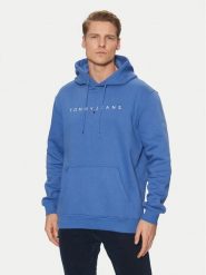 Tommy Jeans Bluza DM0DM20746 Niebieski Regular Fit. Niebieskie bluzy nierozpinane męskie Tommy Jeans, m, bez wzorów, z bawełny, bez ramiączek, bez kaptura. Za 259.99 zł.