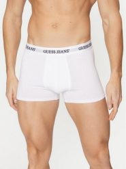 Guess Jeans Bokserki M4BZ44 K6YW1 Biały. Białe bokserki męskie Guess Jeans, m, z aplikacjami, z bawełny. Za 79.99 zł.