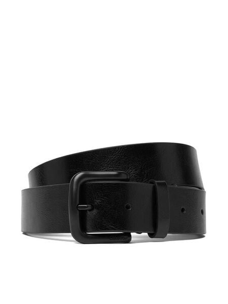 Calvin Klein Pasek Męski Round Buckle Tumbled 35 Mm LV04D7041G Czarny. Czarne paski męskie Calvin Klein, bez wzorów, ze skóry. Za 209.99 zł.