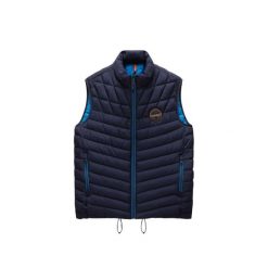 Kurtka puchowa bez rękawów Napapijri A-Lapaz V. Niebieskie kurtki męskie Napapijri, m, bez wzorów, z puchu, bez ramiączek, bez kaptura. W wyprzedaży za 599.50 zł.