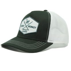 Czapka Trucker - 5 Paneli / Dorosły / Jeden Rozmiar (Zielony/Biały). Zielone czapki męskie SURF MONKEY, bez wzorów, sportowe. Za 159.95 zł.