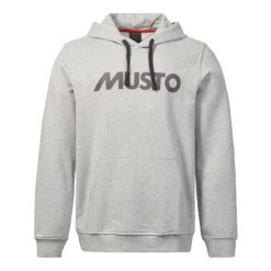Bluza z kapturem Musto Logo. Szare bluzy nierozpinane męskie Musto, bez wzorów, sportowe, bez ramiączek, z kapturem. Za 384.50 zł.