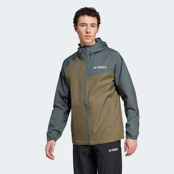 Kurtka Terrex Multi 2L RAIN.RDY. Brązowe kurtki męskie ADIDAS, l, bez wzorów, z materiału, sportowe, bez ramiączek, bez kaptura. W wyprzedaży za 473.35 zł.