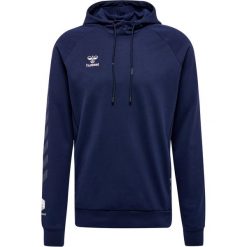 Bawełniana bluza z kapturem Hummel Move Grid. Niebieskie bluzy nierozpinane męskie HUMMEL, s, bez wzorów, z bawełny, z kapturem. Za 251.50 zł.