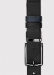 PAKO LORENTE – Dwustronny skórzany pasek męski. Czarne paski męskie Pako Lorente, bez wzorów, ze skóry. Za 199.99 zł.