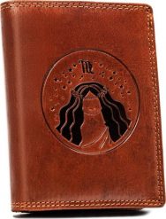 Peterson Duży, skórzany portfel męski z wytłoczonym znakiem zodiaku - NoSize. Portfele męskie Peterson, bez wzorów. Za 107.23 zł.