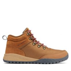 Trekkingi Columbia. Brązowe buty trekkingowe męskie Columbia, bez wzorów, sportowe, bez obcasa, bez zapięcia. Za 379.99 zł.