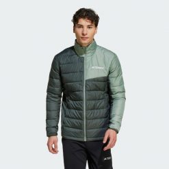 Kurtka Terrex Multi Light Down. Zielone kurtki męskie ADIDAS, l, bez wzorów, z materiału, sportowe, bez ramiączek, bez kaptura. W wyprzedaży za 410.25 zł.