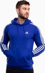 Adidas Bluza męska adidas Essentials Fleece 3-Stripes Hoodie niebieska IJ8934 M. Niebieskie bluzy nierozpinane męskie ADIDAS, m, bez wzorów, bez ramiączek, bez kaptura. Za 234.14 zł.