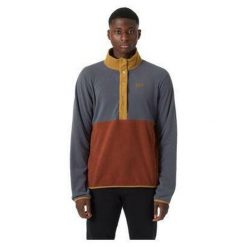 Bluza Helly Hansen Daybreaker Snap. Szare bluzy nierozpinane męskie Helly Hansen, bez wzorów, z tkaniny, sportowe, bez ramiączek, bez kaptura. Za 355.00 zł.