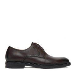 Półbuty GINO ROSSI. Brązowe eleganckie półbuty męskie Gino Rossi, wizytowe, bez obcasa, bez zapięcia. Za 329.99 zł.