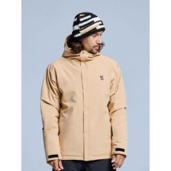Kurtka narciarska męska – Arctic 2L ocieplana – Ciepły piasek. Brązowe kurtki narciarskie i snowboardowe męskie POEDERBAAS, na zimę, l, bez wzorów, z poliesteru, bez kaptura, narciarskie. Za 915.52 zł.