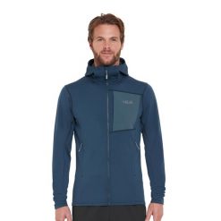 Bluza polarowa męska Rab Superflux Hoody z kapturem. Niebieskie bluzy z kapturem męskie RAB, m, bez wzorów, z polaru, z kapturem. Za 407.41 zł.