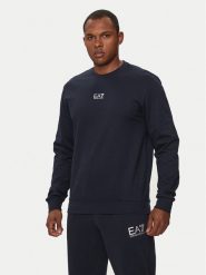 EA7 Emporio Armani Bluza 8NPM30 PJVRZ 0562 Granatowy Regular Fit. Niebieskie bluzy nierozpinane męskie EA7 Emporio Armani, l, bez wzorów, z bawełny, bez ramiączek, bez kaptura. Za 399.99 zł.