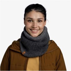 Komin na szyję - Bandana BUFF Knitted & Fleece Neckwarmer Marin. Szare szaliki męskie Buff, bez wzorów. Za 197.00 zł.