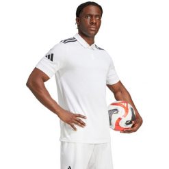 Koszulka męska adidas Squadra 25 Polo. Białe koszulki polo męskie ADIDAS, m, bez wzorów, sportowe, bez kołnierzyka, bez ramiączek. Za 99.00 zł.