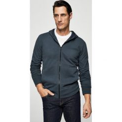 Mango Man - Bluza. Czarne bluzy rozpinane męskie Mango Man, l, z bawełny, z kapturem. W wyprzedaży za 69.90 zł.