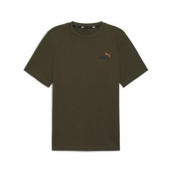 Koszulka Sportowa Męska Puma Ess+ 2 Col Small Logo. Zielone t-shirty sportowe męskie Puma, m, bez wzorów, sportowe, bez ramiączek. Za 57.99 zł.