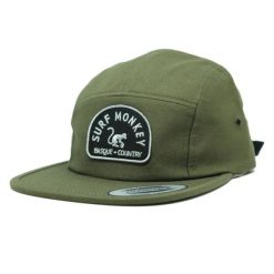 Czapka Trucker - Płaski daszek - Jockey (Oliwkowy). Zielone czapki męskie SURF MONKEY, bez wzorów, sportowe. Za 179.95 zł.