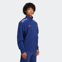 Kurtka do rugby ADIDAS Francuska Reprezentacja Rugby XV de France. Brązowe kurtki męskie ADIDAS, xl, bez wzorów, z dresówki, sportowe, bez ramiączek, bez kaptura. Za 529.99 zł.