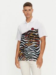 Just Cavalli Polo 76OAG6R1 Biały Regular Fit. Białe koszulki polo męskie Just Cavalli, m, bez wzorów, z bawełny, bez kołnierzyka, bez ramiączek. Za 859.99 zł.