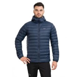 Kurtka puchowa męska Patagonia Down Sweater Hoody. Niebieskie kurtki męskie Patagonia, m, bez wzorów, z puchu, sportowe, bez ramiączek, bez kaptura. Za 1,129.00 zł.