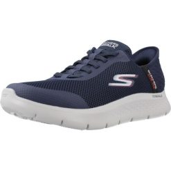 Buty SKECHERS SLIP INS: GO WALK Niebieski. Niebieskie buty do biegania męskie Skechers, bez wzorów, bez zapięcia, do biegania. Za 299.99 zł.