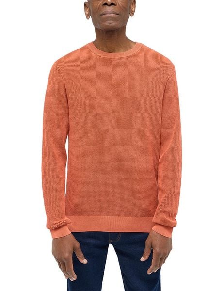 Mustang Style Elliot Burnt Ochre 1016300 7105 MĘSKI SWETER. Brązowe swetry męskie Mustang, bez wzorów, bez kołnierzyka, bez ramiączek. Za 139.99 zł.