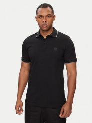 Boss Polo Passertip 50507699 Czarny Slim Fit. Czarne koszulki polo męskie Boss, m, bez wzorów, z bawełny, bez kołnierzyka, bez ramiączek. Za 229.99 zł.