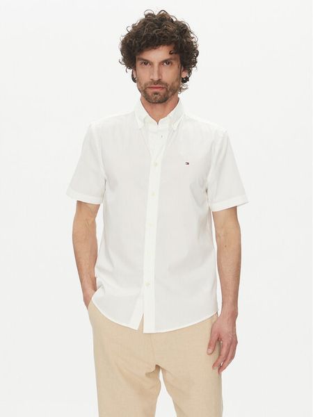 Tommy Hilfiger Koszula MW0MW37584 Biały Regular Fit. Białe koszule męskie Tommy Hilfiger, m, bez wzorów, z bawełny, bez kołnierzyka, bez ramiączek. Za 179.99 zł.