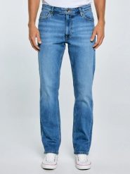 Jeansy męskie z prostą nogawką niebieskie Colt 234. Niebieskie jeansy męskie Big Star, bez wzorów, z denimu, klasyczne, z podwyższonym stanem. Za 349.99 zł.