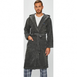 Emporio Armani - Szlafrok. Szare szlafroki męskie Emporio Armani, m, bez wzorów, z bawełny, bez kaptura. W wyprzedaży za 579.90 zł.