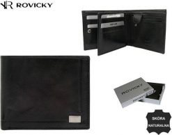Rovicky Klasyczny, elegancki portfel męski ze skóry naturalnej - Rovicky NoSize. Portfele męskie ROVICKY, bez wzorów, ze skóry. Za 143.26 zł.