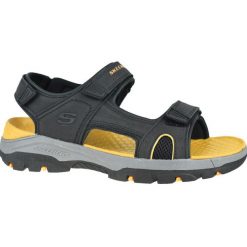 Sandały SKECHERS TRESMEN - HIRANO Czarny. Czarne sandały męskie Skechers, ze skóry, bez zapięcia. Za 283.99 zł.