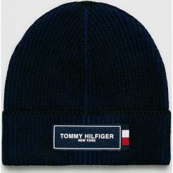 Tommy Hilfiger - Czapka. Czarne czapki męskie Tommy Hilfiger, na zimę, z dzianiny. Za 199.90 zł.