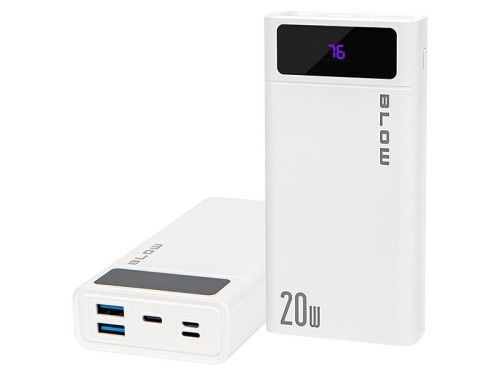 BLOW POWER BANK 20000MAH QC+PD 20W + LIGHTNING BIAŁY PB20E. Białe powerbanki Blow. Za 76.99 zł.