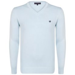 Felix Hardy Sweter Męski M Jasnoniebieski. Szare swetry męskie Felix Hardy, z dekoltem w kształcie v. Za 159.00 zł.
