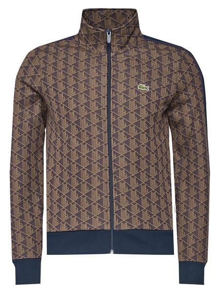 Lacoste Bluza SH1368 Brązowy Regular Fit. Brązowe bluzy rozpinane męskie Lacoste, m, bez wzorów, z bawełny, bez ramiączek, bez kaptura. Za 609.99 zł.